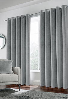 Hampton (Blackout) Eyelet, Grey - Ready Made Curtains